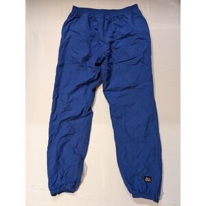 Outersport Mens Medium Blue Nylon Lined Track Pants Elastic Waist Zipper Cuffs